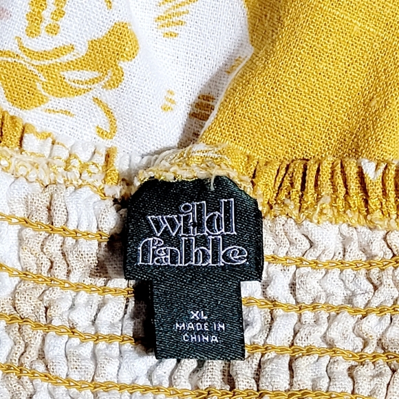 Wild Fable Golden Yellow Floral Ruffled Mini Dress (XL) - Picture 6 of 9